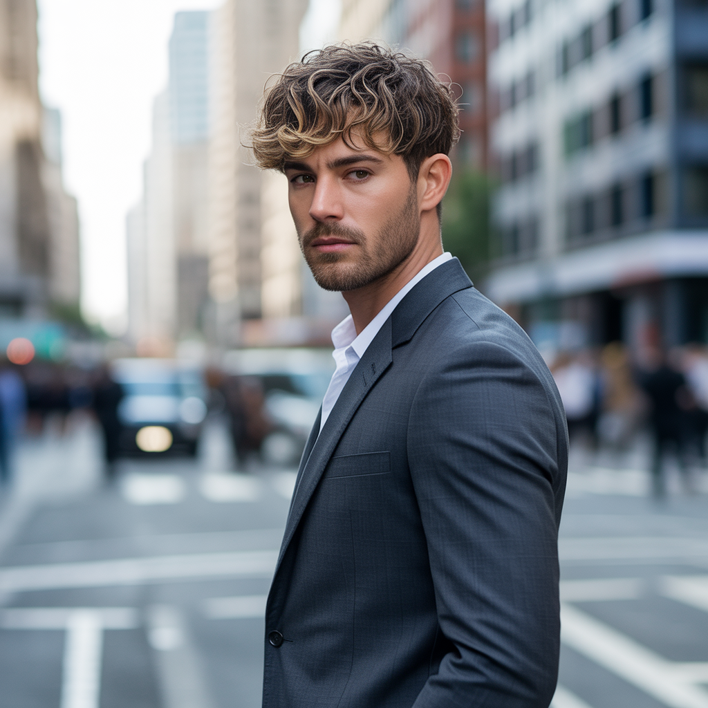 short layered haircuts for men with wavy hair