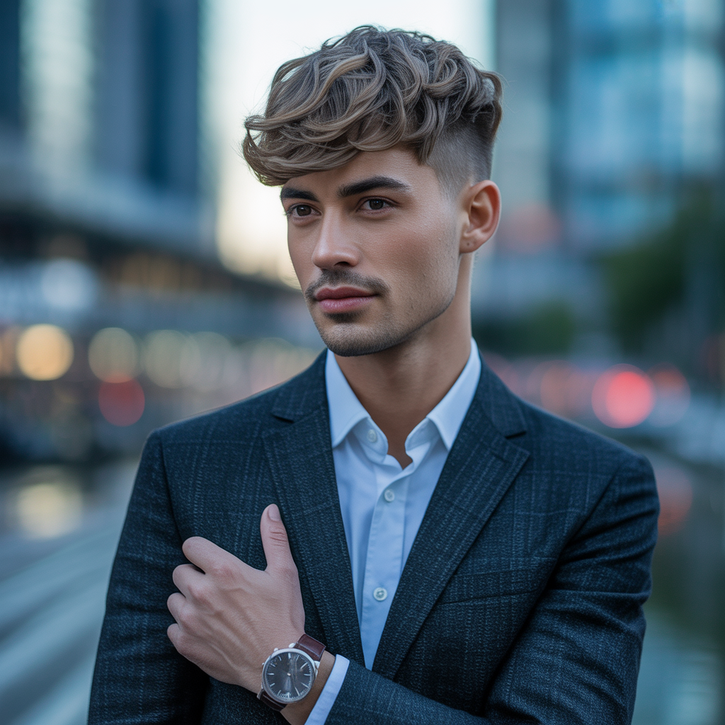 short layered haircuts for men with wavy hair
