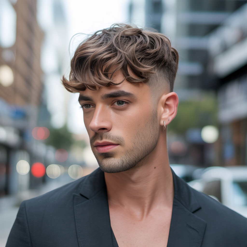 short layered haircuts for men with wavy hair