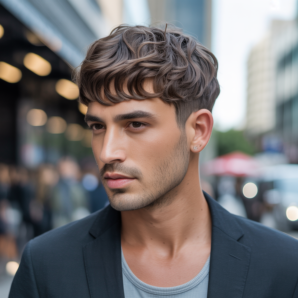 short layered haircuts for men with wavy hair