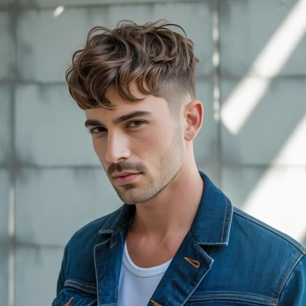 short layered haircuts for men with wavy hair