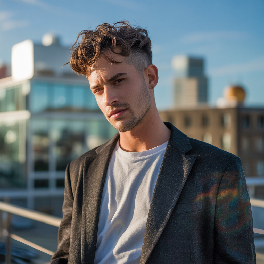 short wavy hair men