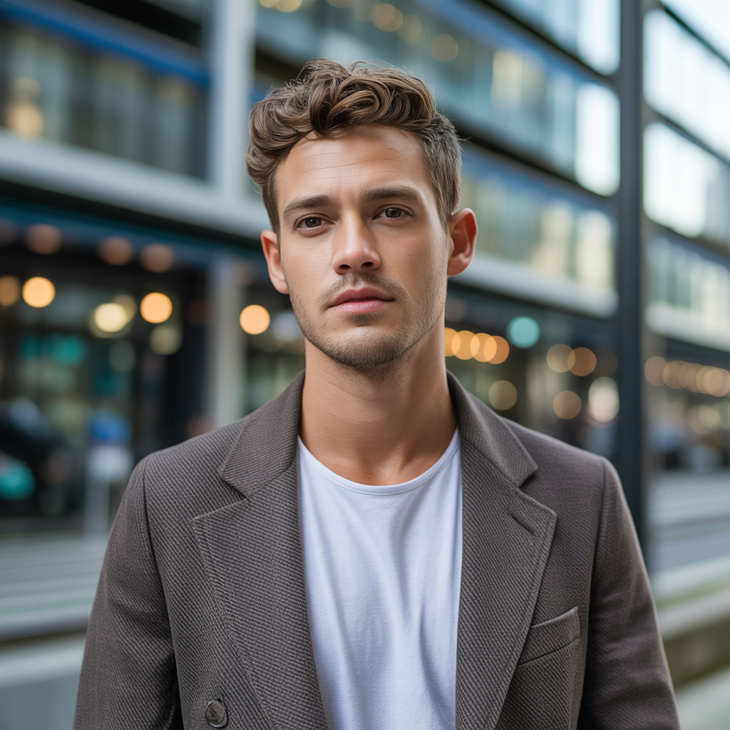 short wavy hair men