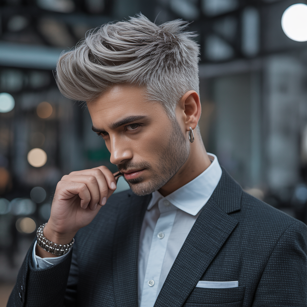 silver fox hair men