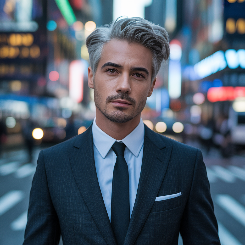 silver fox hair men