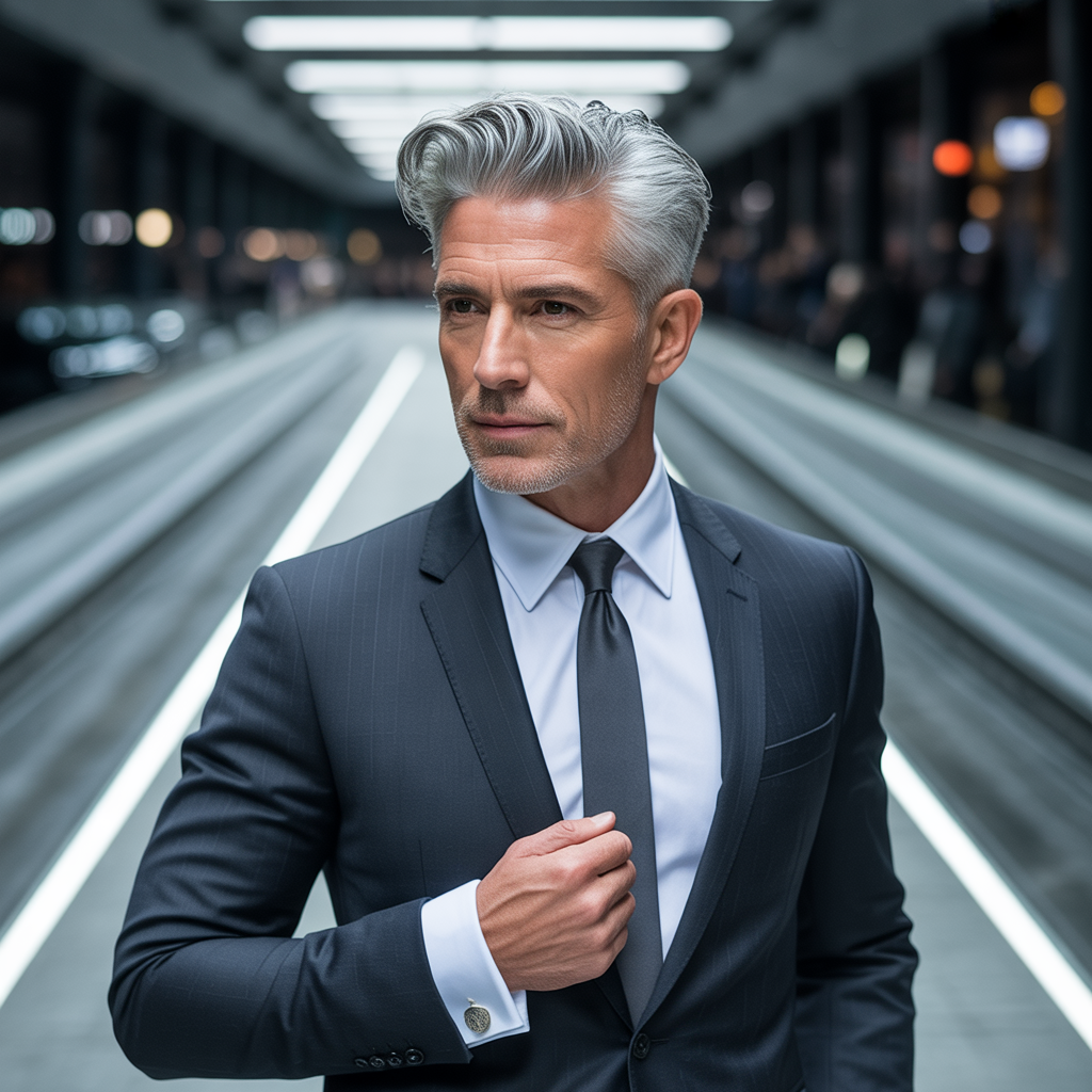 silver fox hair men