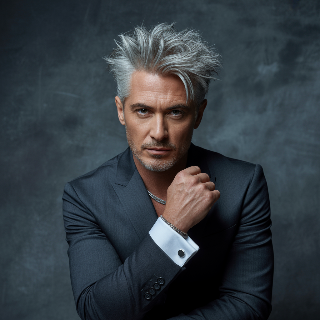 silver fox hair men