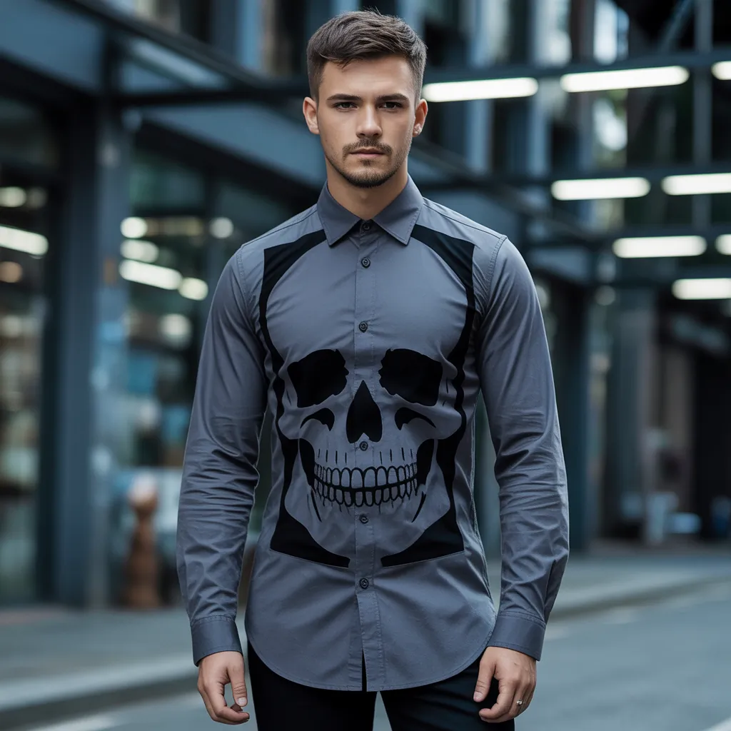 skull cut out shirt