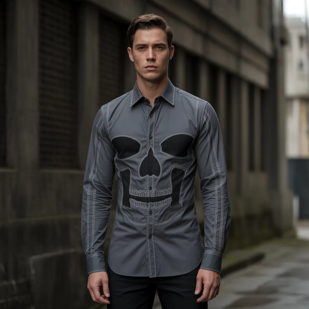 skull cut out shirt