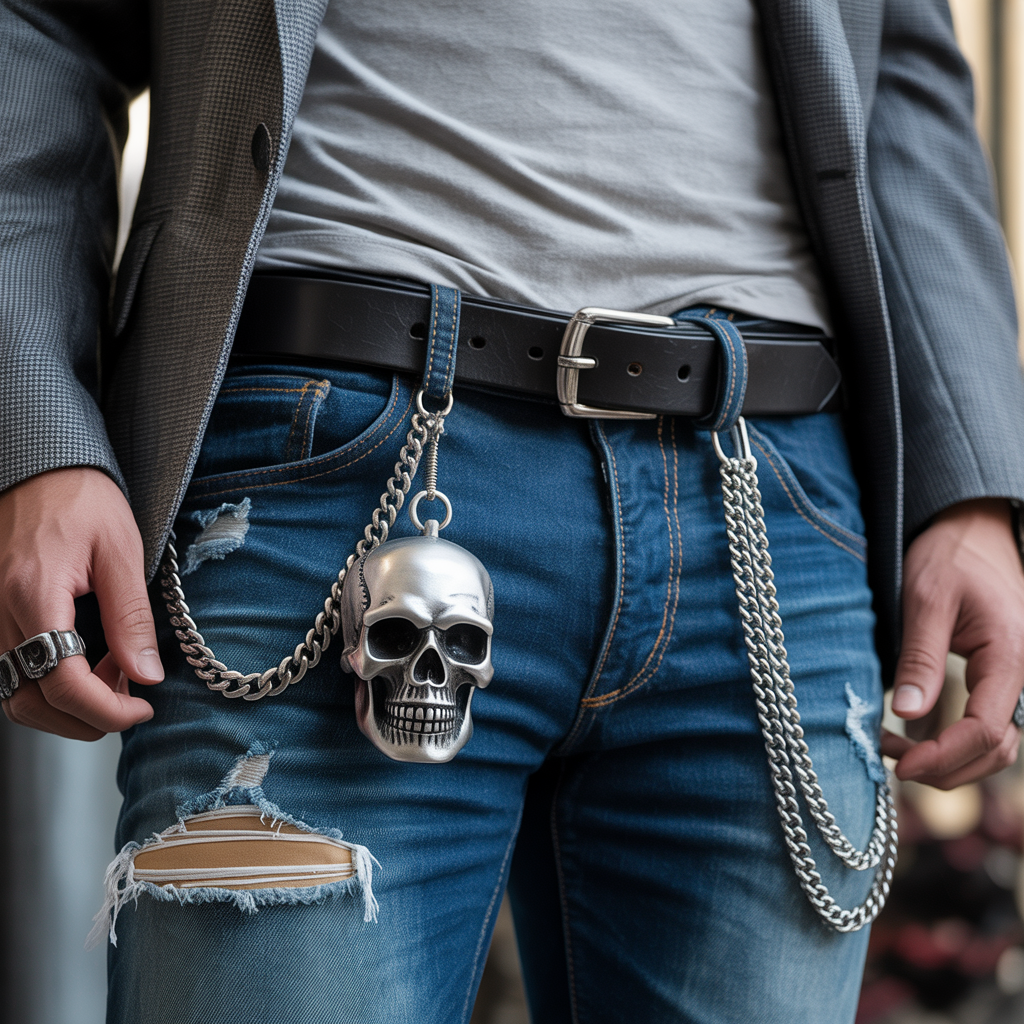 skull wallet chains