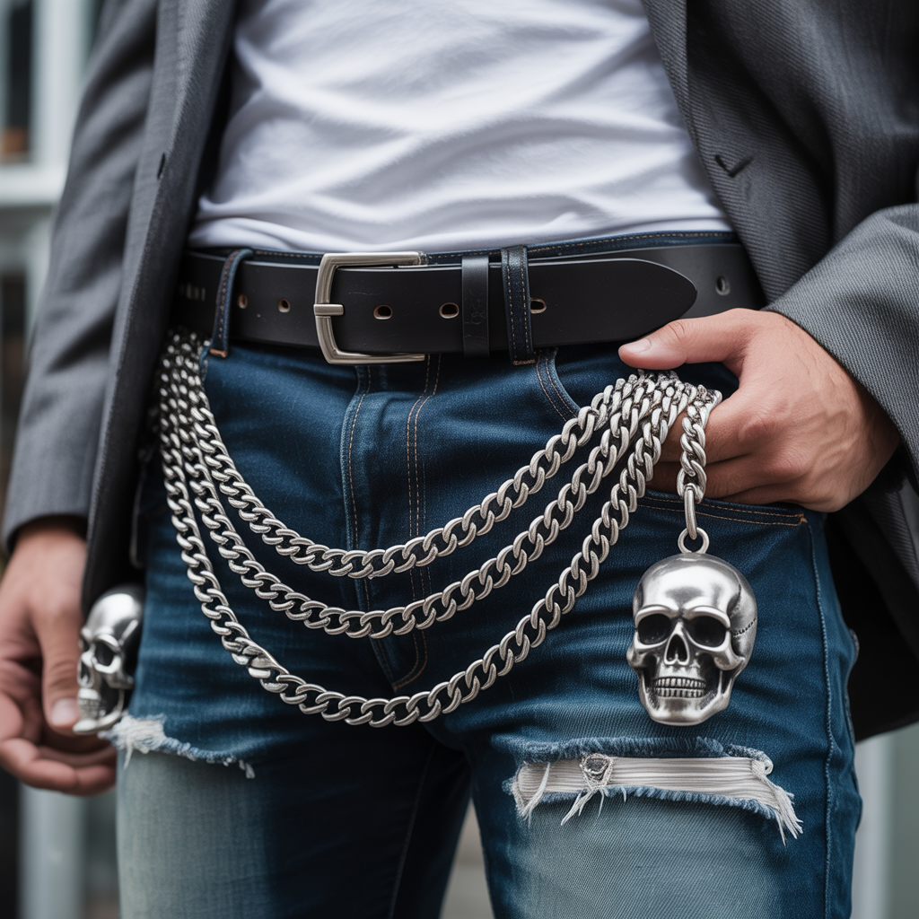 skull wallet chains