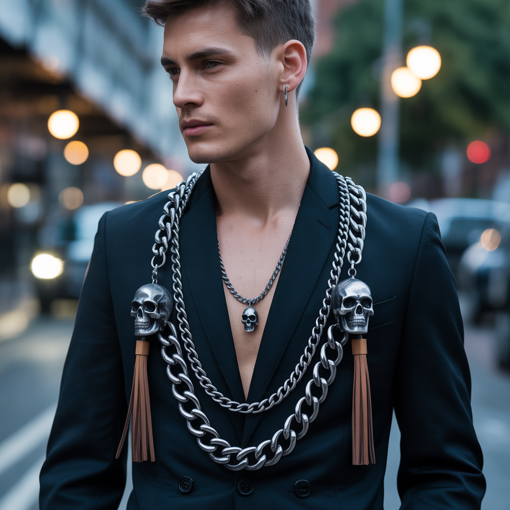 skull wallet chains