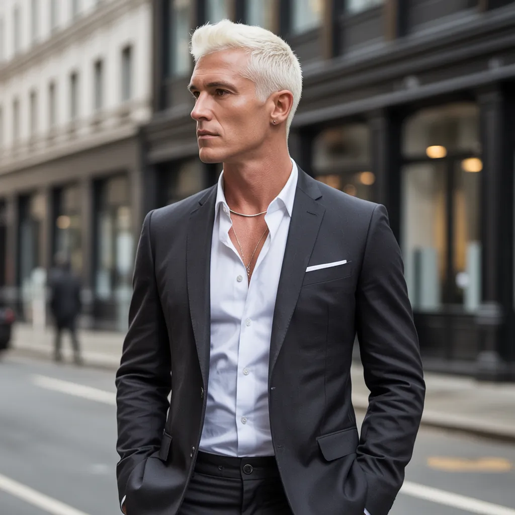 stunning white hair men aesthetic looks