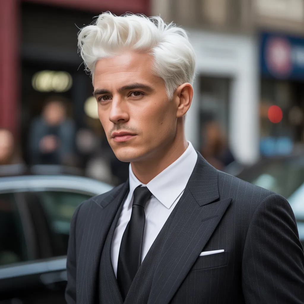 stunning white hair men aesthetic looks