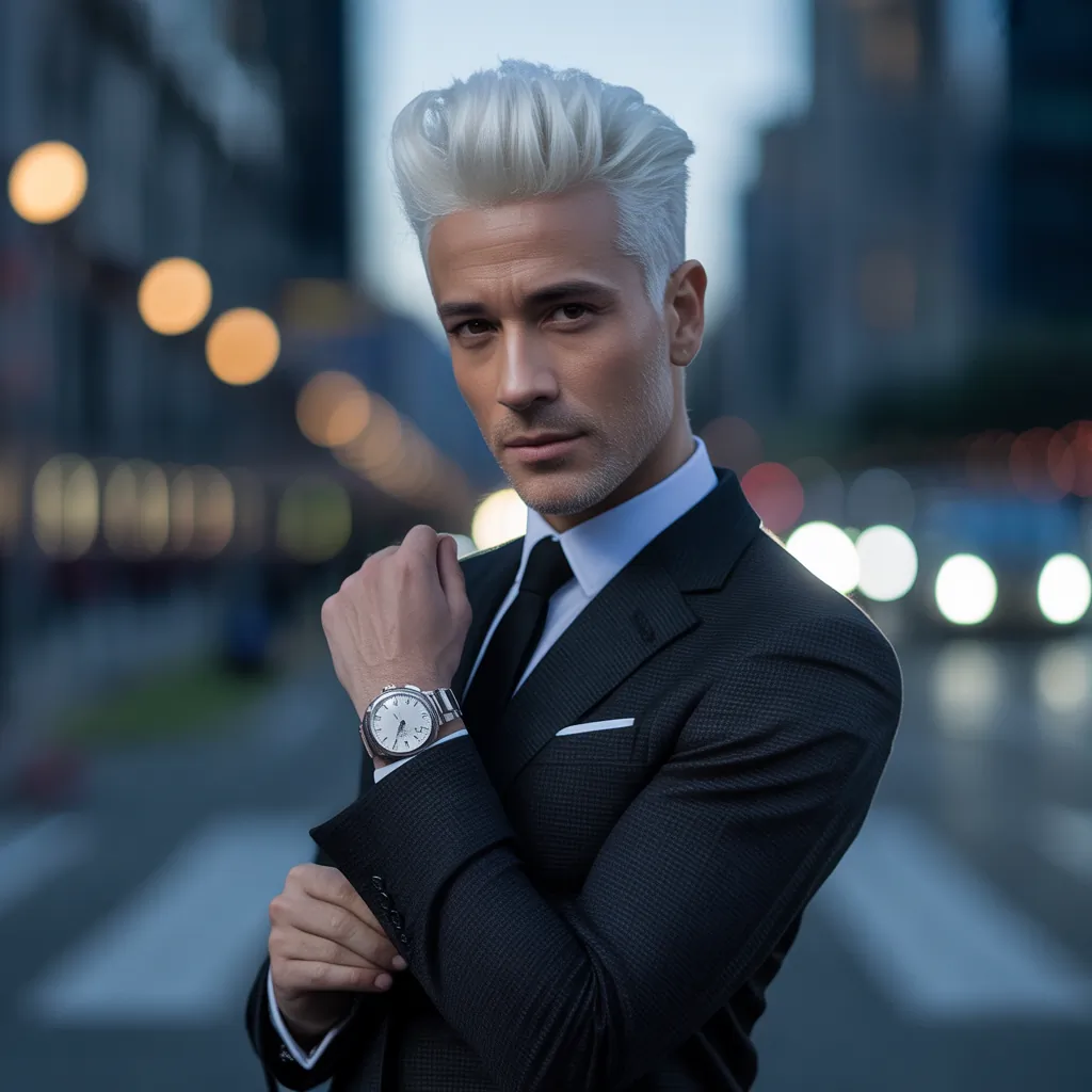 stunning white hair men aesthetic looks
