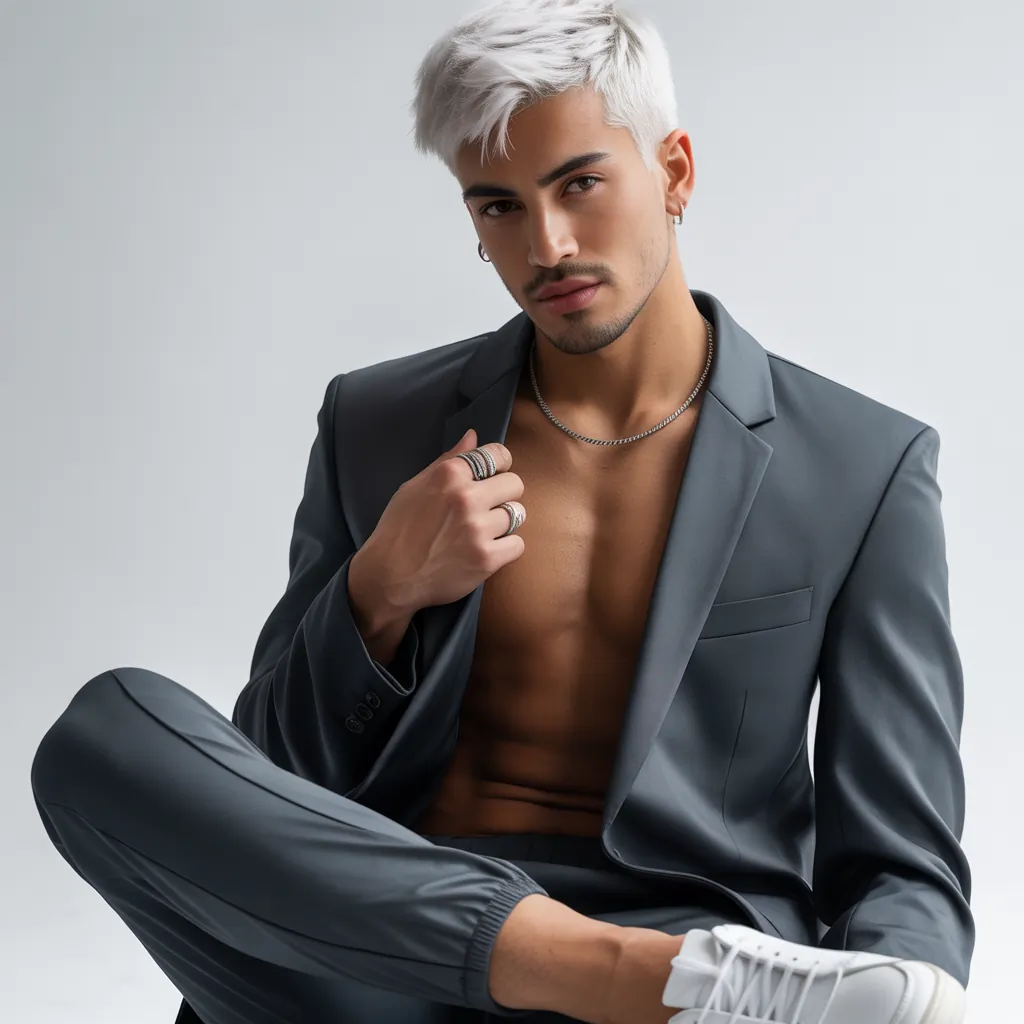 stunning white hair men aesthetic looks