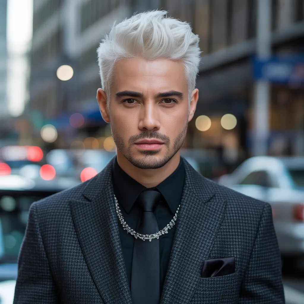 stunning white hair men aesthetic looks