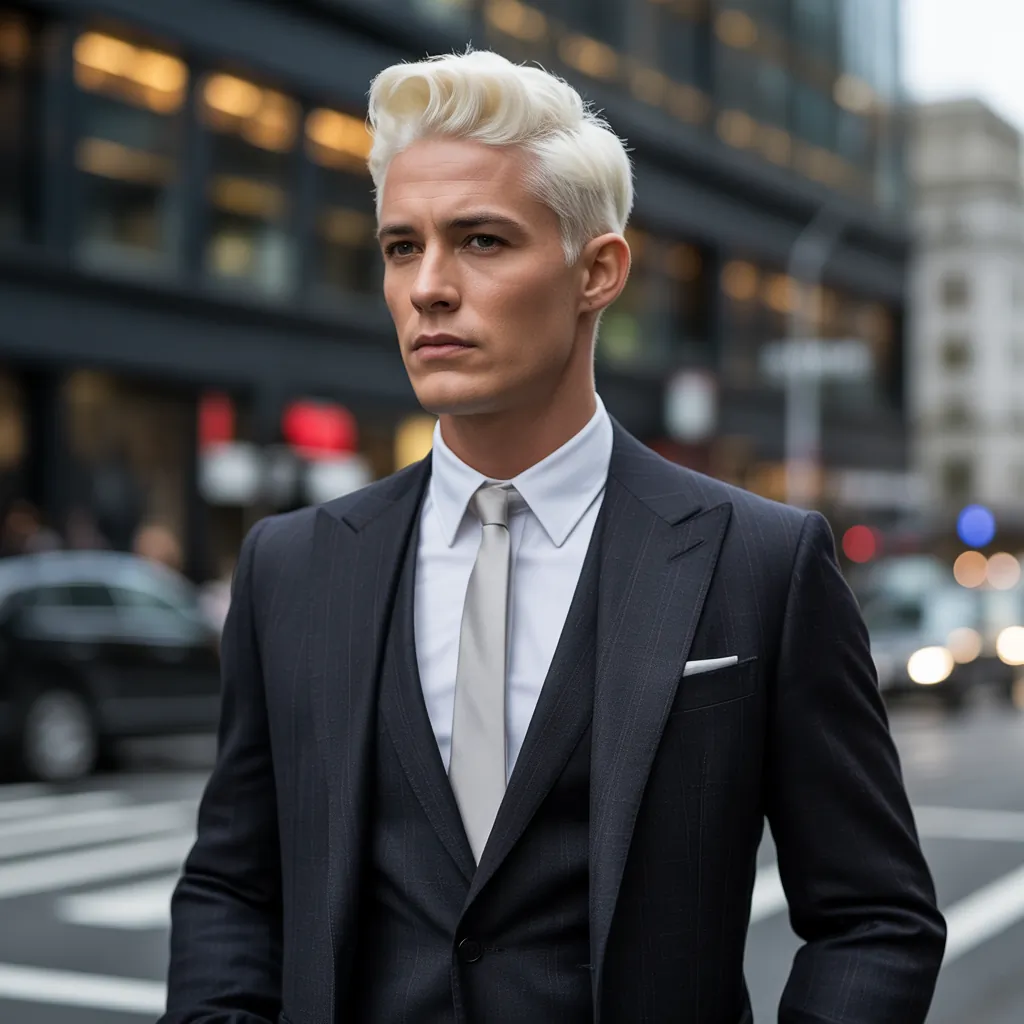 stunning white hair men aesthetic looks