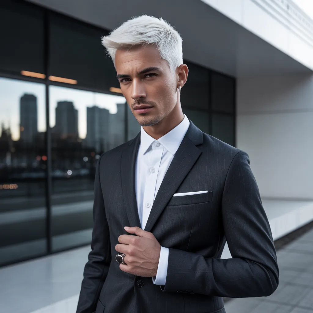 stunning white hair men aesthetic looks