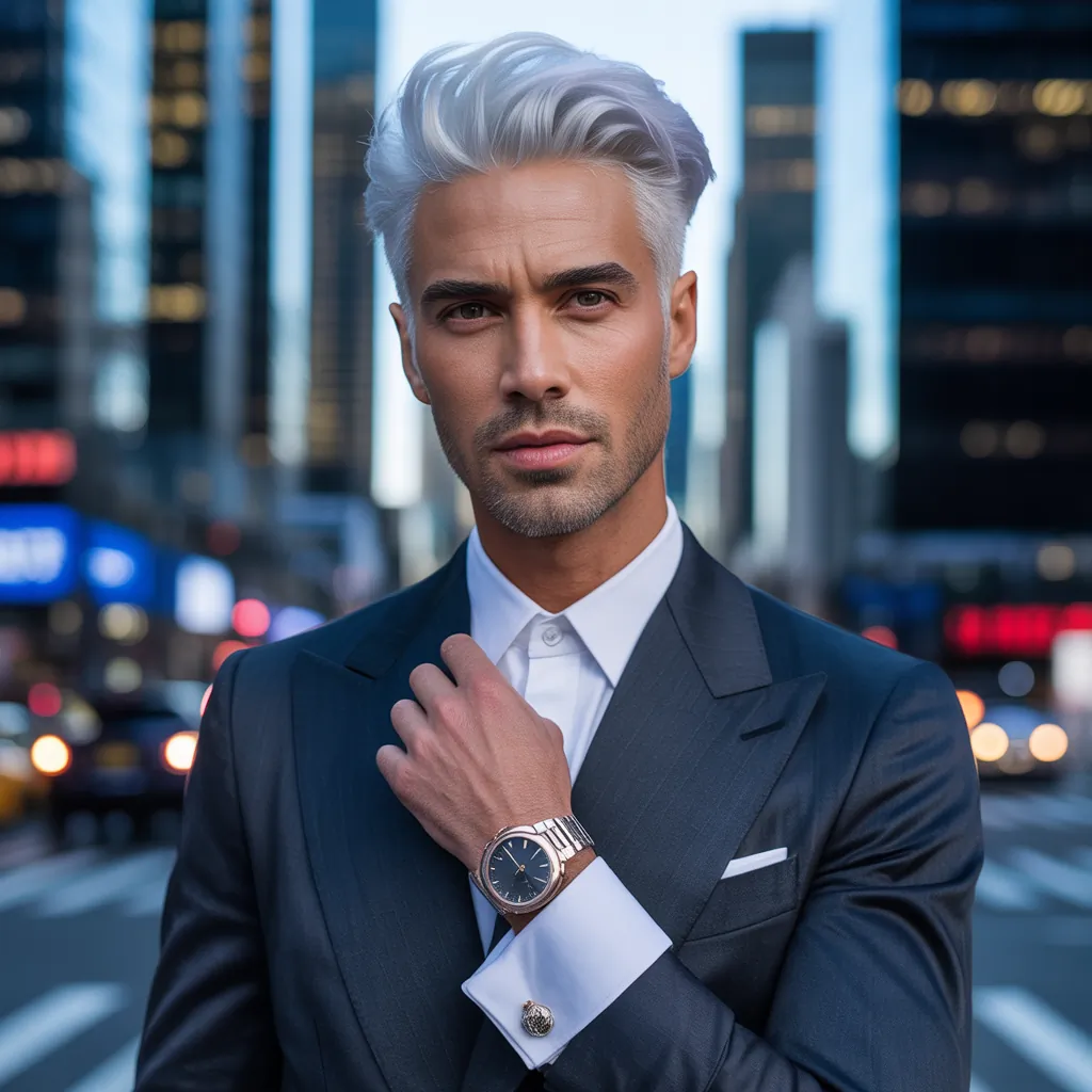 stunning white hair men aesthetic looks