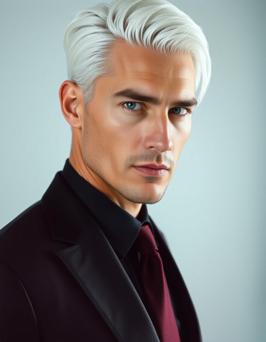 stunning white hair men aesthetic looks