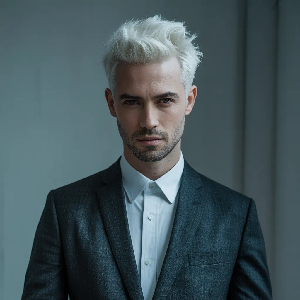 stunning white hair men aesthetic looks
