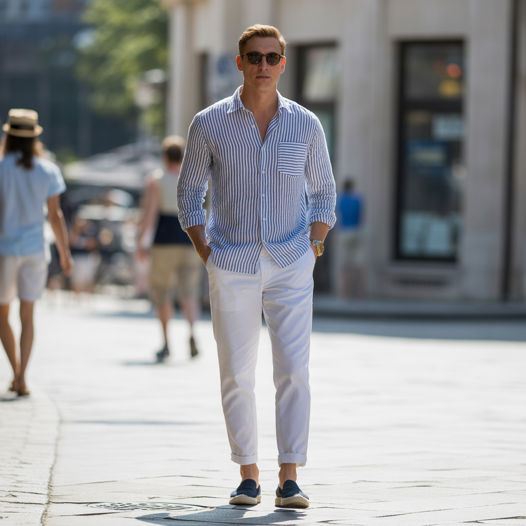style a striped shirt in summer