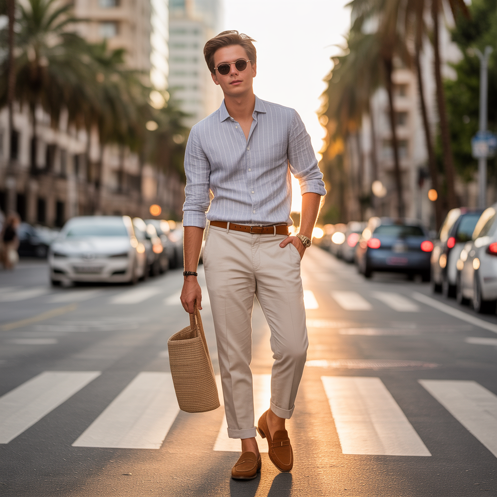 style a striped shirt in summer