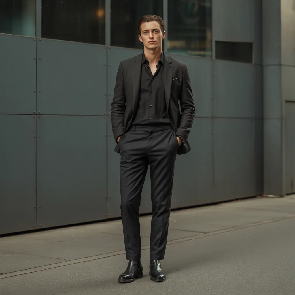 stylish black pant outfits men