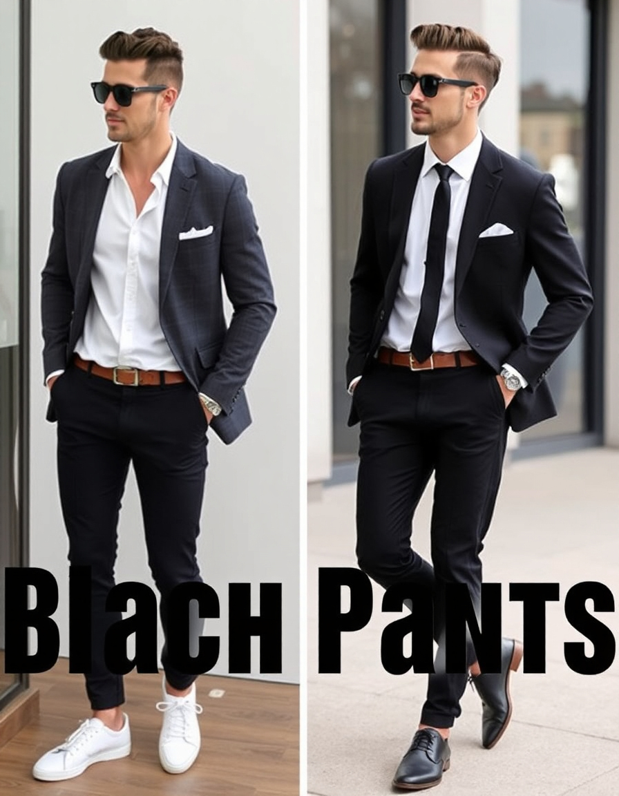 stylish black pant outfits men