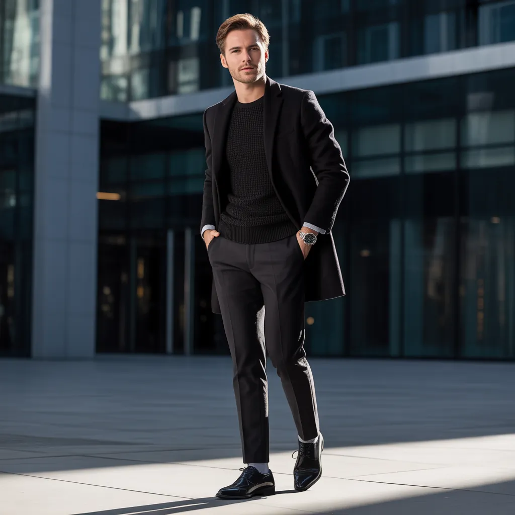 stylish black pant outfits men