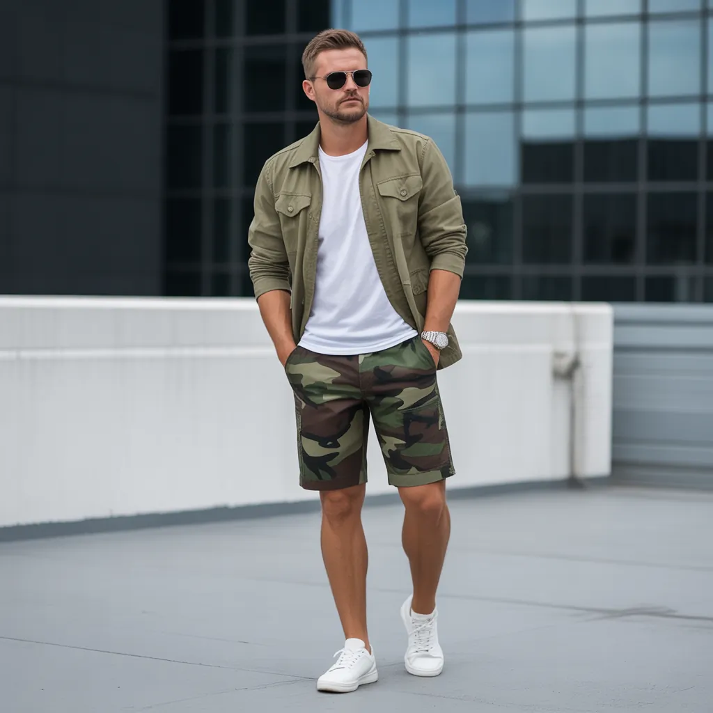 stylish camo shorts outfits men