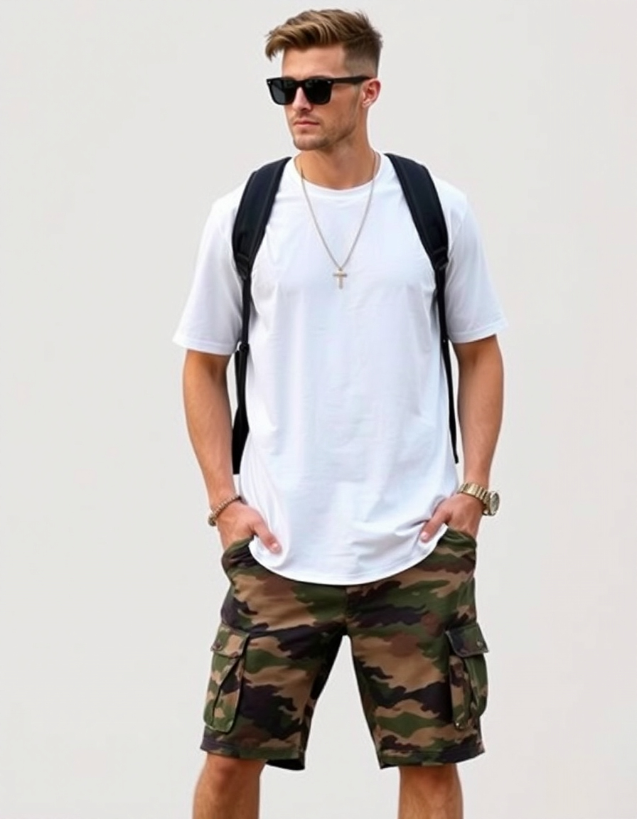 stylish camo shorts outfits men