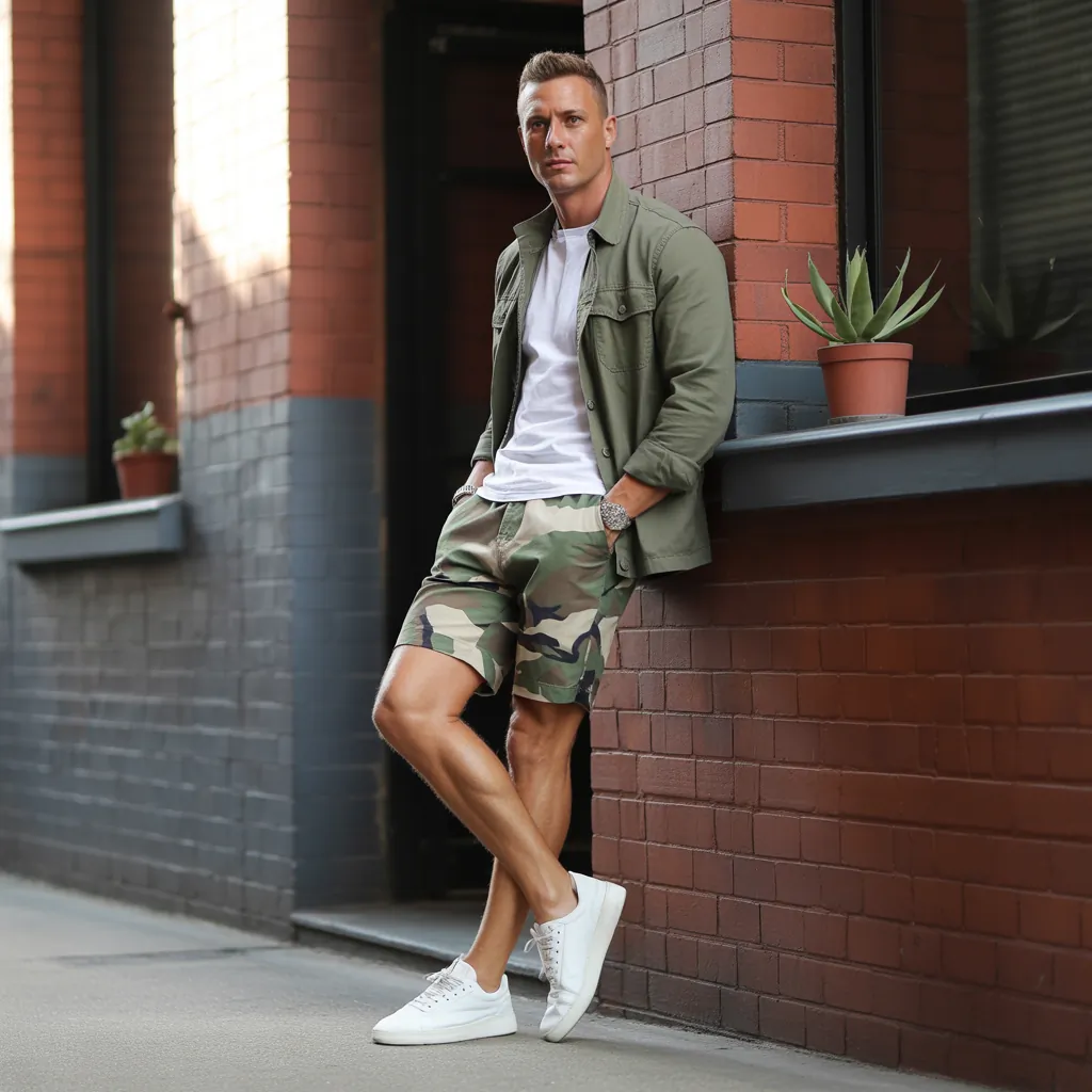 stylish camo shorts outfits men