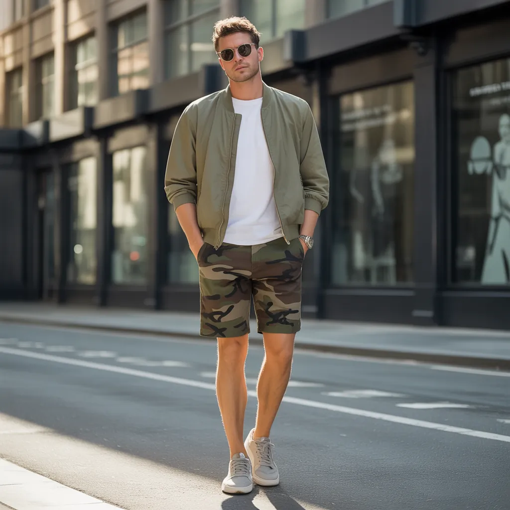 stylish camo shorts outfits men