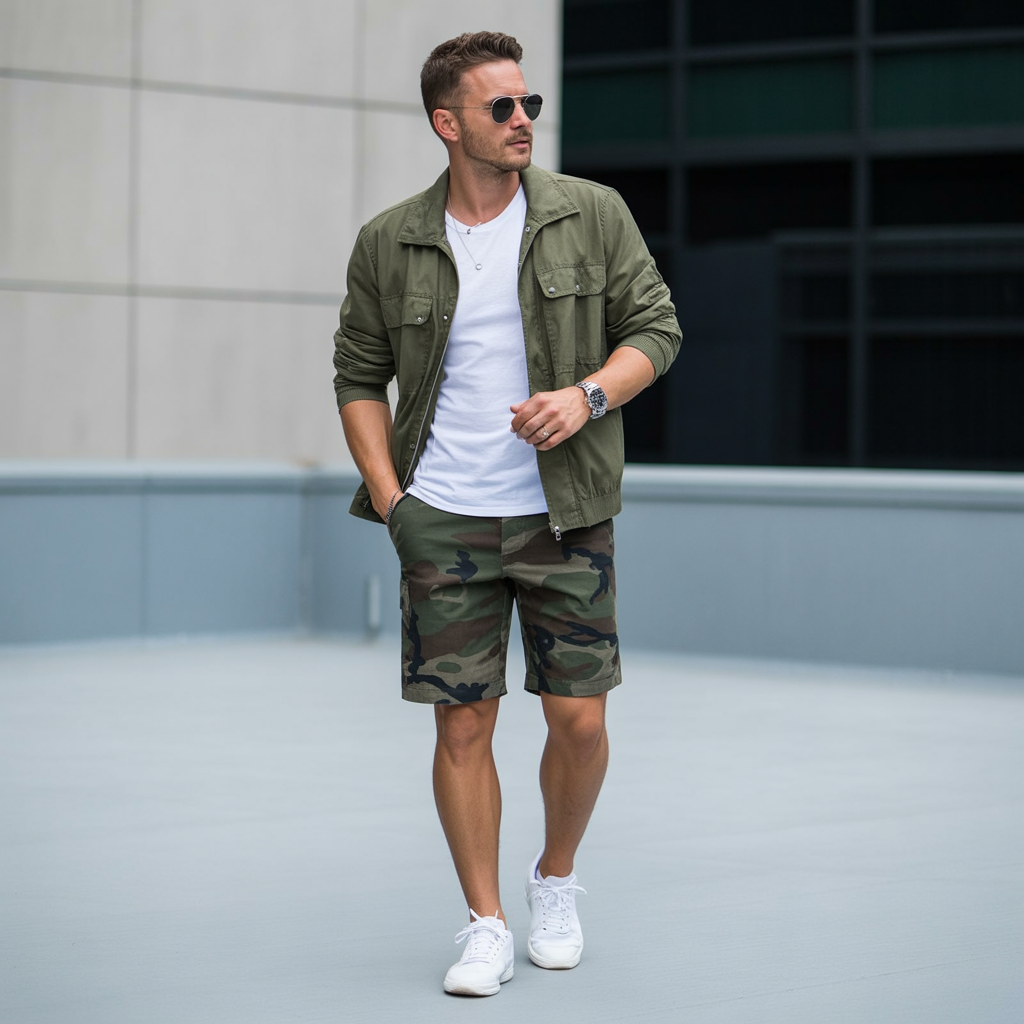 stylish camo shorts outfits men