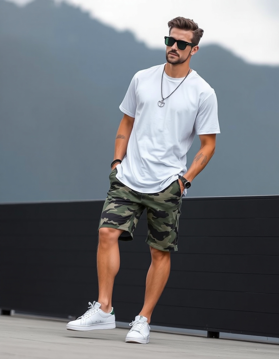stylish camo shorts outfits men