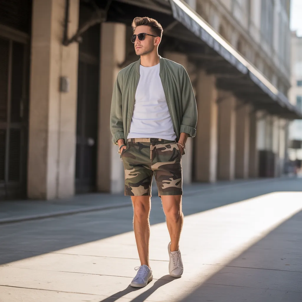 stylish camo shorts outfits men