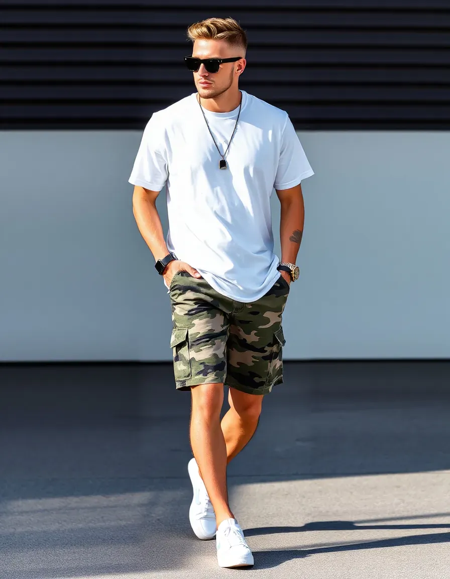 stylish camo shorts outfits men