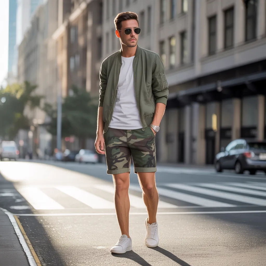 stylish camo shorts outfits men