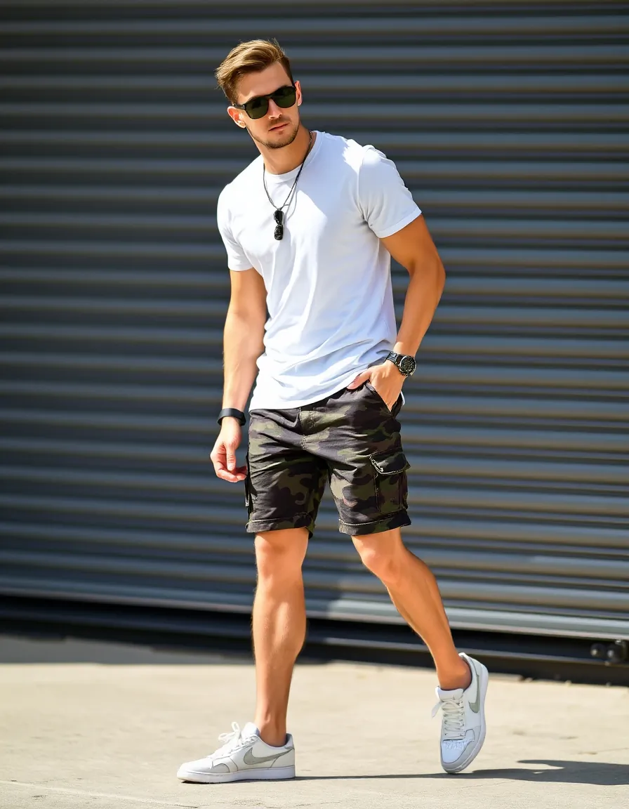 stylish camo shorts outfits men