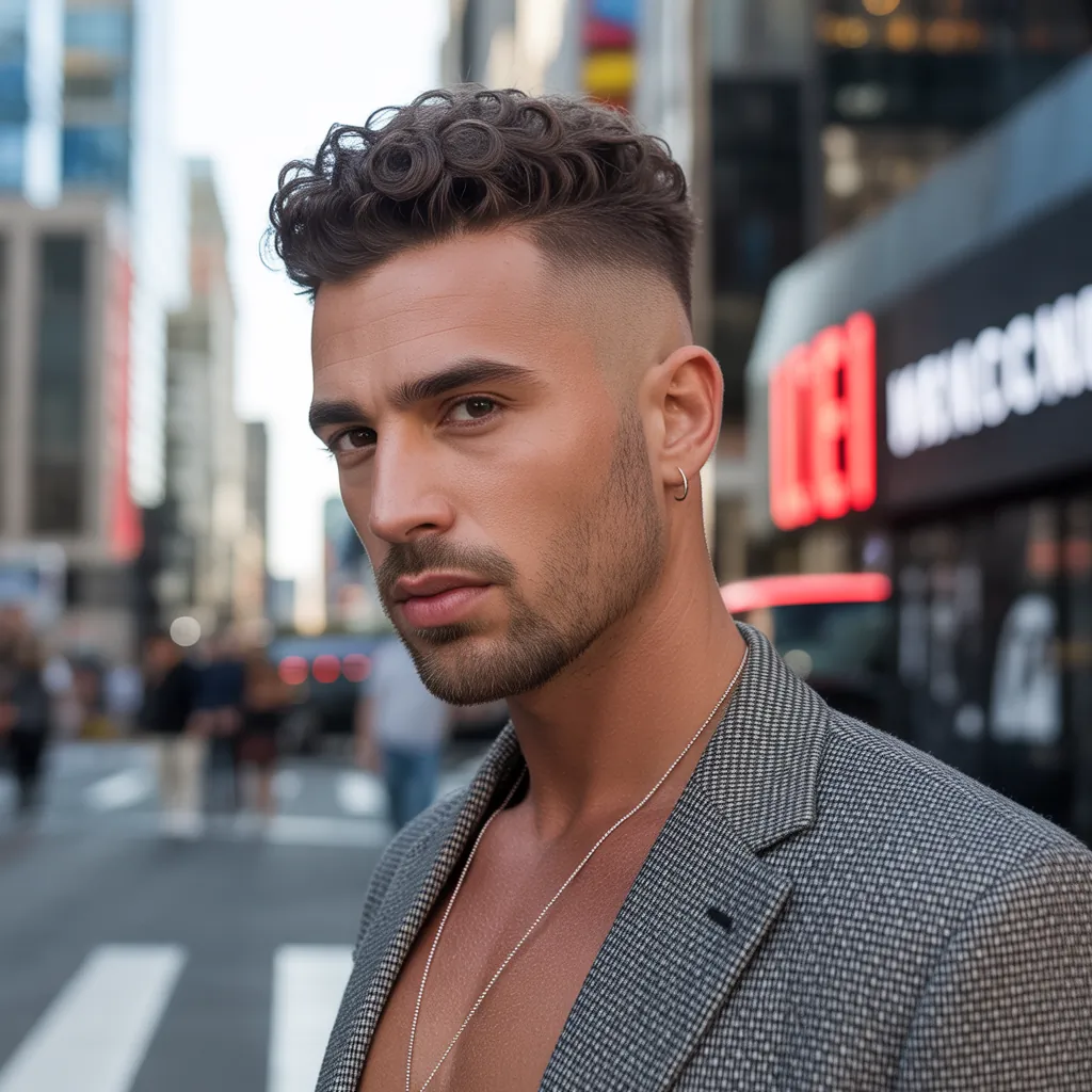 stylish long crew cut mens