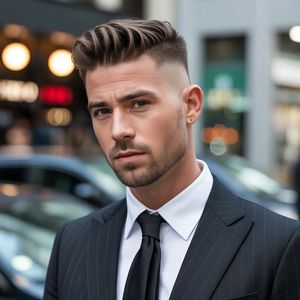 stylish long crew cut mens