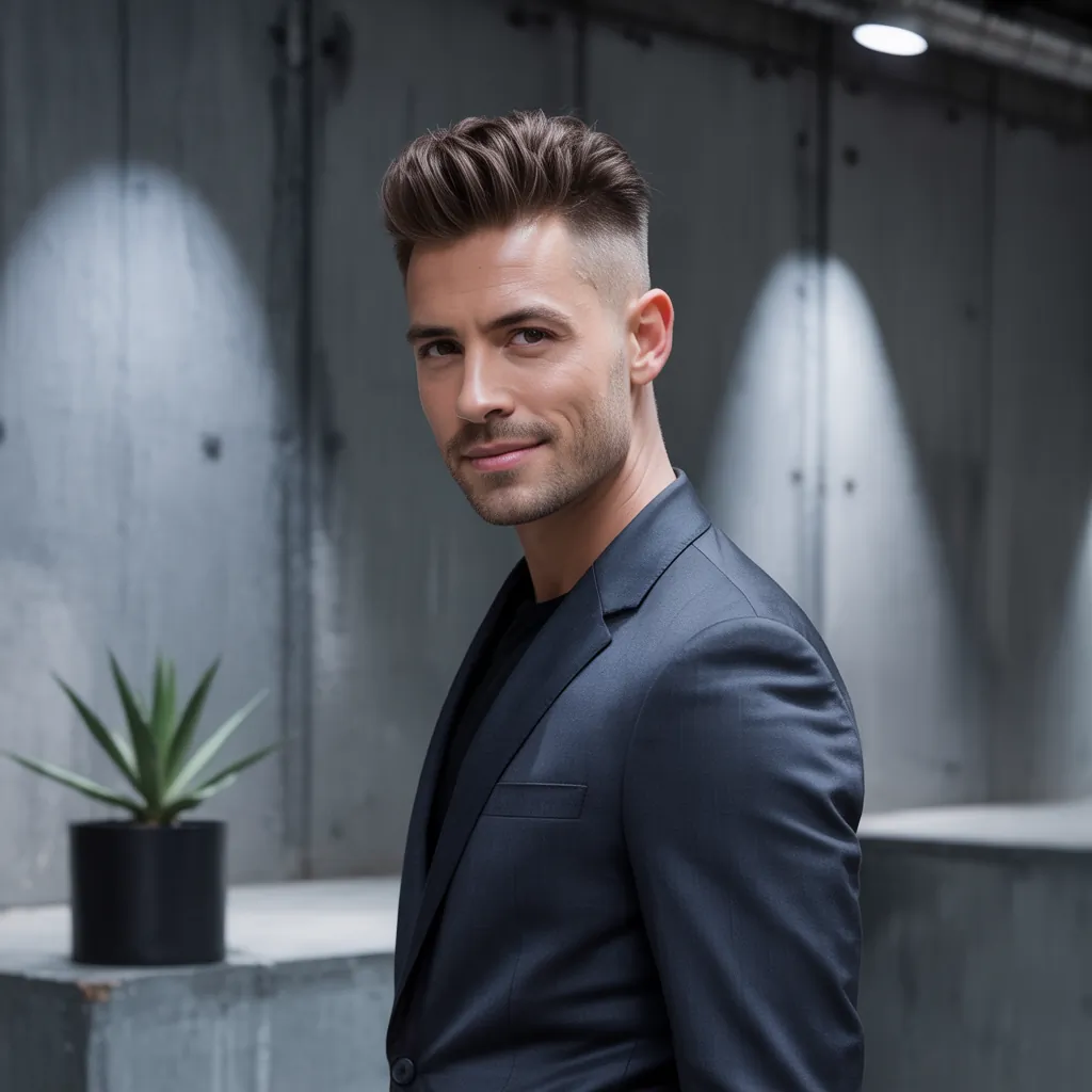 stylish long crew cut mens