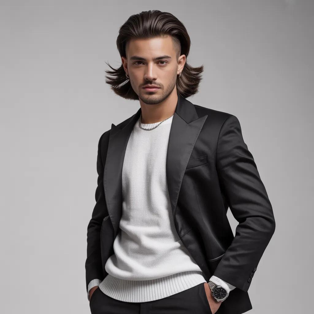 stylish long crew cut mens