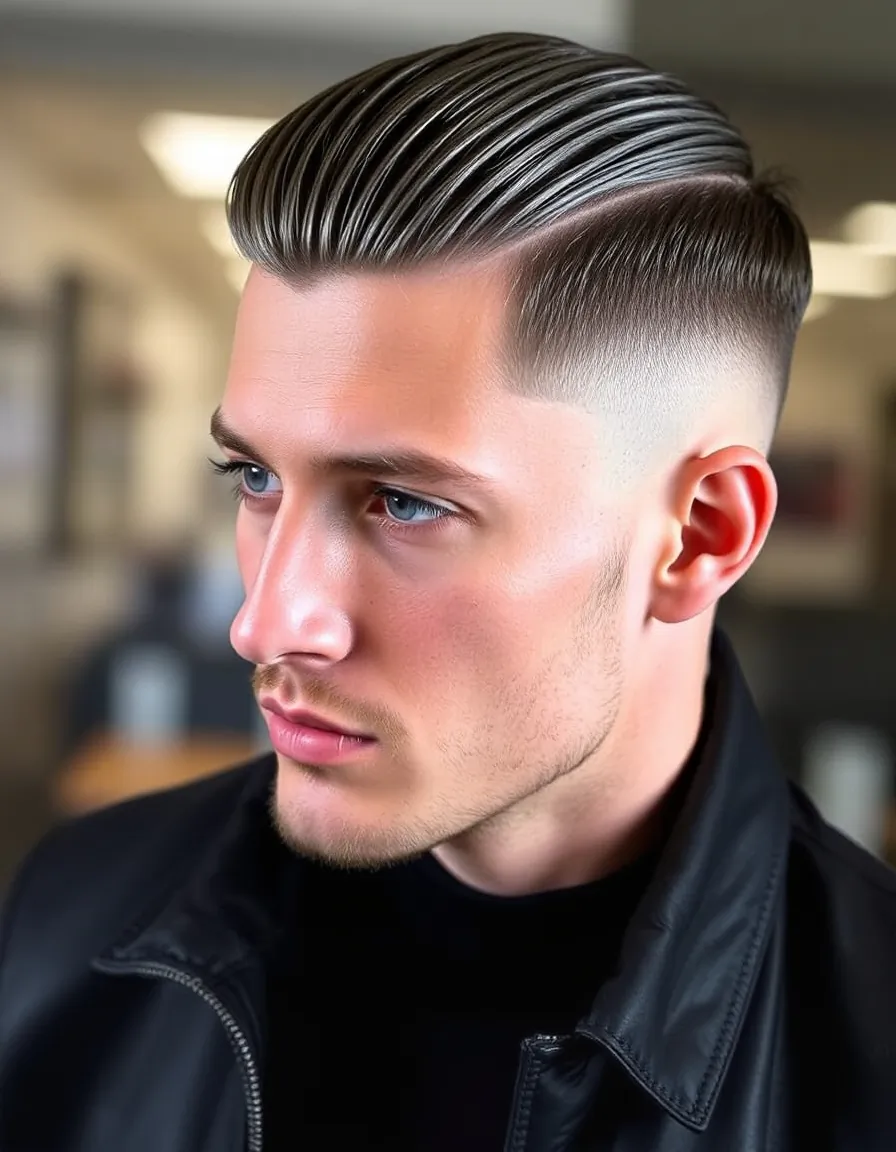 stylish long crew cut mens