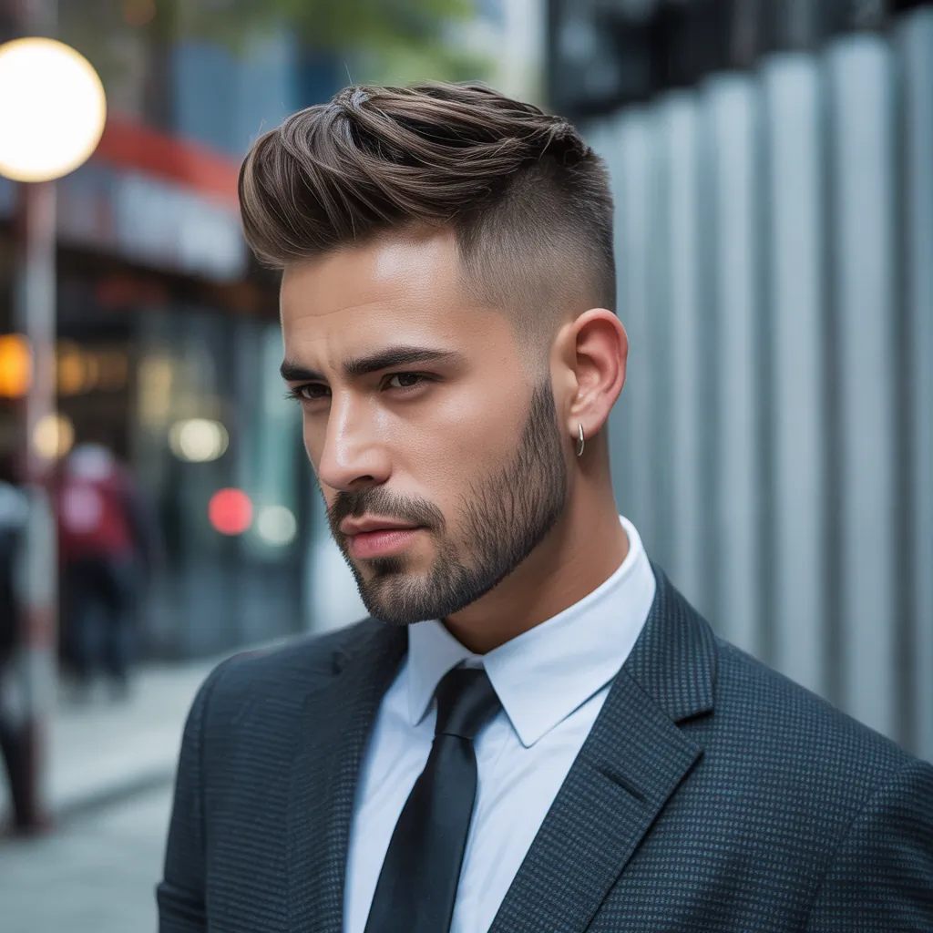 stylish long crew cut mens