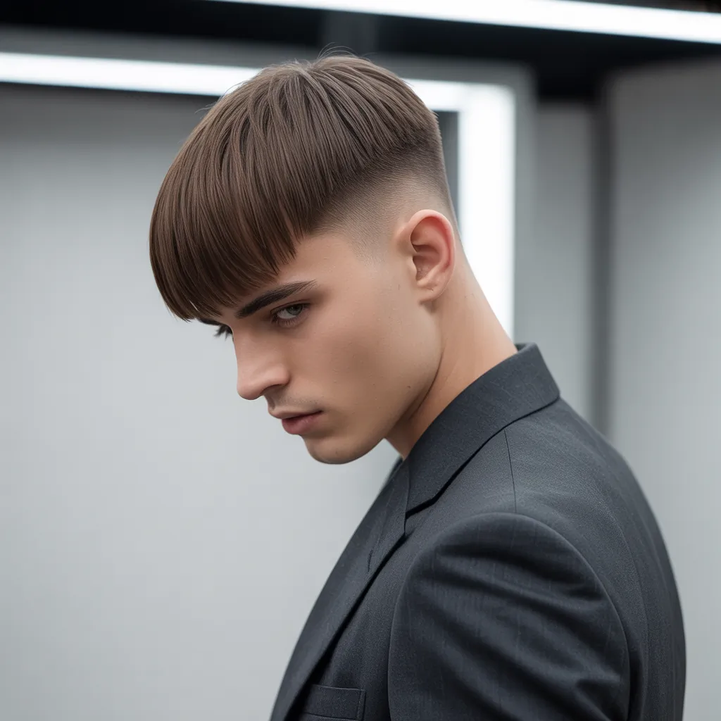 stylish long crew cut mens