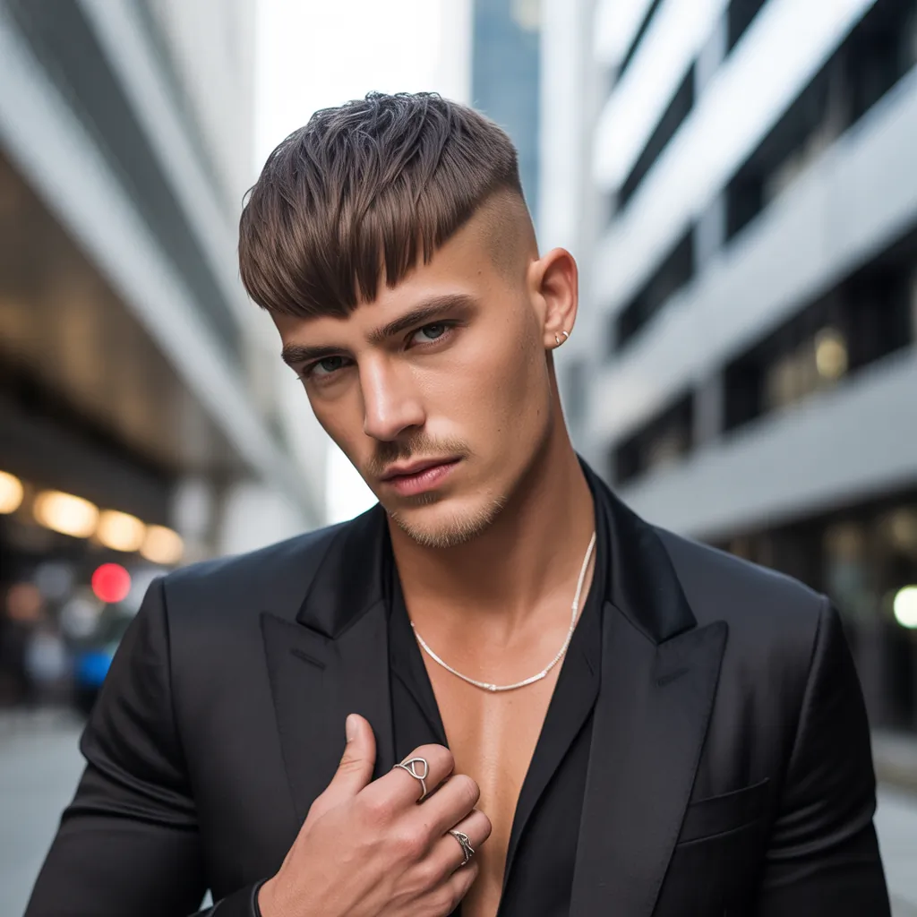 stylish long crew cut mens