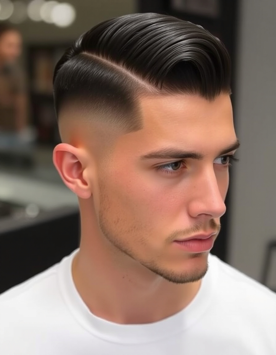 stylish long crew cut mens